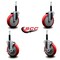 Service Caster 5'' Red Poly Wheel Swivel 3/4'' Expanding Stem Caster Set 2 Brakes, 4PK SCC-EX20S514-PPUB-RED-2-TLB-2-34 - alternate 2